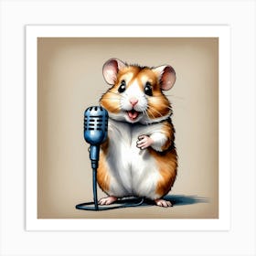 Hamster Singing 4 Art Print