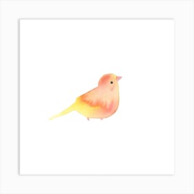 Blushing Bird Apricot Square Art Print