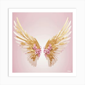 Wings and flowers abstract Art Print