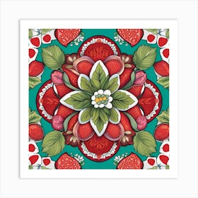 Strawberry Mandala Art Print