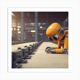 Robot In A Factory Art Print