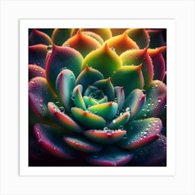 Rainbow Succulent Art Print