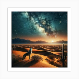 Wolf In The Desert Art Print