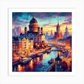 St Petersburg At Night Art Print