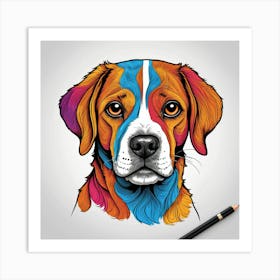 Dog Coloring Book Art Print