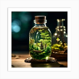 Terrarium In A Bottle Art Print