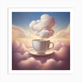 Coffee Cup In The Clouds Art Print