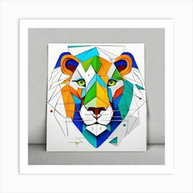 Geometric Lion Art Print