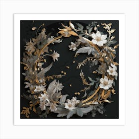 Floral Wreath 1 Art Print