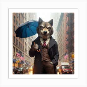 Wolf In A Suit Art Print