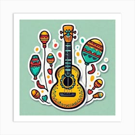 Mexican Guitar 18 Art Print