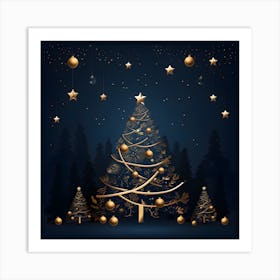 Christmas Tree In The Forest Art Print