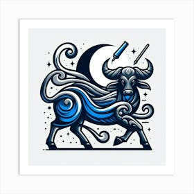 Zodiac Bull Art Print