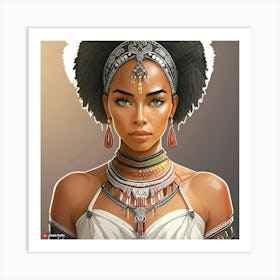 Firefly Beautiful Africanpowerful Queen Warrior Dressed In A Classic And Chic African Loincloth For (3) Art Print