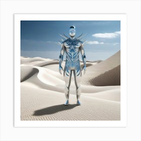 Futuristic Man In The Desert 11 Art Print