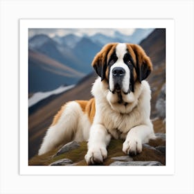 St. Bernard Dog 2 Art Print