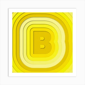 B Paper Alphabet  Art Print