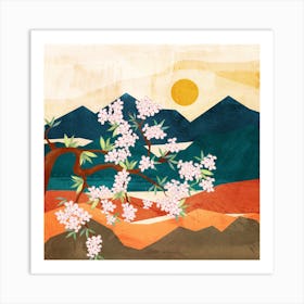 Warm Spring Sunshine Beneath The Ridge Art Print