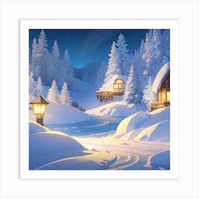 Winter Village 2 Art Print