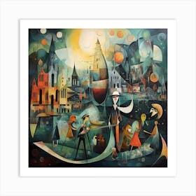 Retro Impressions: Watercolour Journey Through Time Art Print