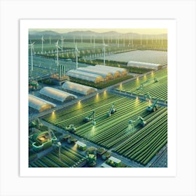 Aerial View Of A Farm 3 Art Print