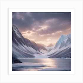 Arctic Landscape soft expressions in the spirit of Bob Ross Art Print