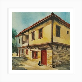 Greek Old House at Xanthi City Art Print