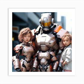 Family Of Robots Art Print