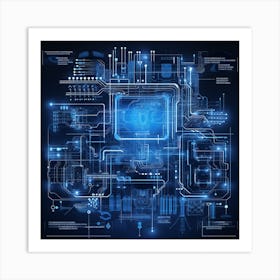 Futuristic Technology Background Art Print