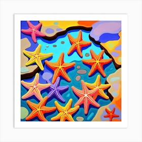 Starfish Colors Art Print