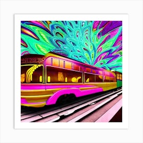 Psychedelic Train Art Print