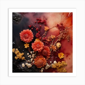 Flowers In Blood Art Print