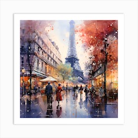 Paris In The Rain Art Print