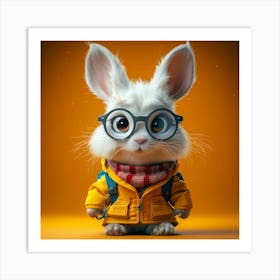 Rabbit With Glasses Art Print