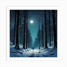 Moonlit Stroll Art Print