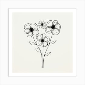 Black And White Flowers Art Print