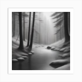 Stream In The Woods Art Print