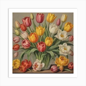 Tulips In A Vase 2 Art Print