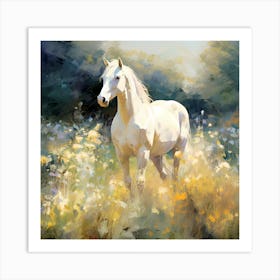 Equestrian Tapestry: Sunlit Harmony Art Print