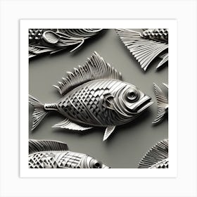 metal fish wall art 4 Art Print