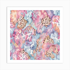 Leopard Print In Pastels Seamless Art Print