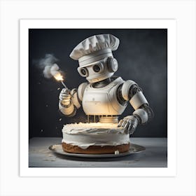 Chef robot Art Print