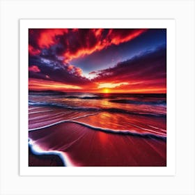 Sunset At The Beach 771 Art Print