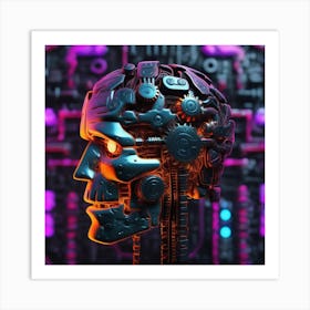 Futuristic Skull Art Print