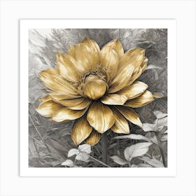 Golden Dahlia By Lisa Scott Art Print