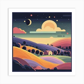 A simple and vibrant little land 14 Art Print