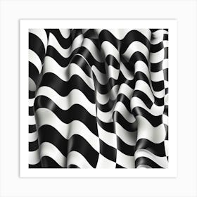 Abstract Black And White Checkered Fabric Art Print