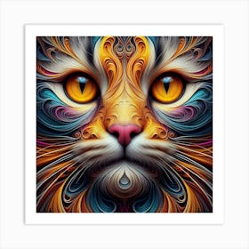 Abstract Cat Painting Art Print