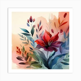 Watercolor Flower Painting 1 Art Print