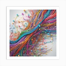 Abstract Colorful Wires 4 Art Print